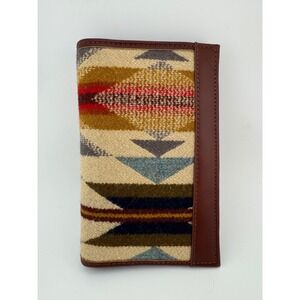 Pendleton Wyeth Trail Bifold Wool Leather Long Wallet Southwestern Geometric
